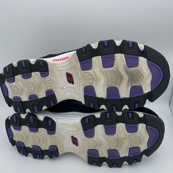 Skechers Women’s D’lites Black/Pink/Purple Sneakers Size 9.5 - Picture 7 of 8